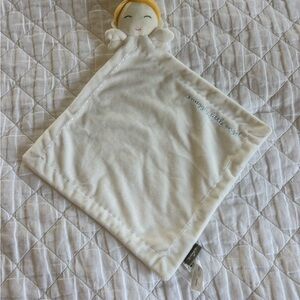 Hallmark Angel Lovey Cream Blanket with Blue Embroidery